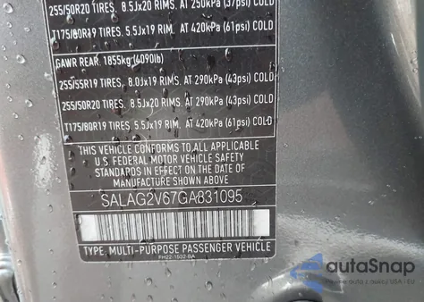 2016 Land Rover Lr4 from USA, damaged, VIN SALAG2V67GA831095